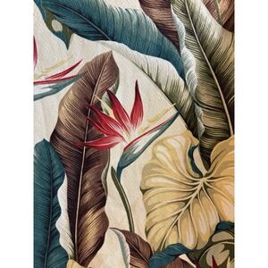 Bird of Paradise Palm blanket Mid Century Barkcloth Vtg Fabric bedspread 102X84